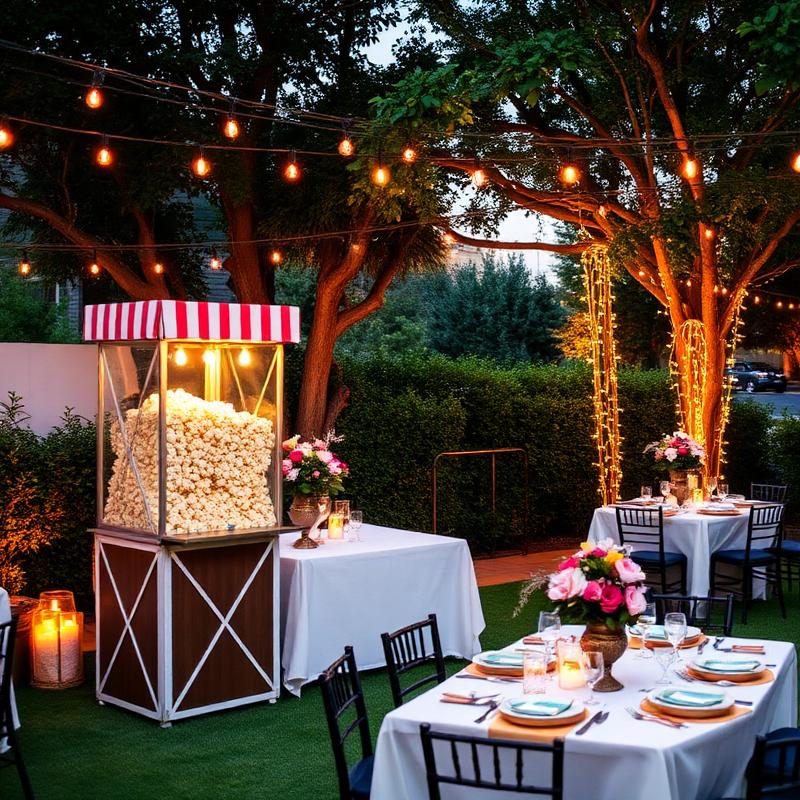 Outdoor event with popcorn station